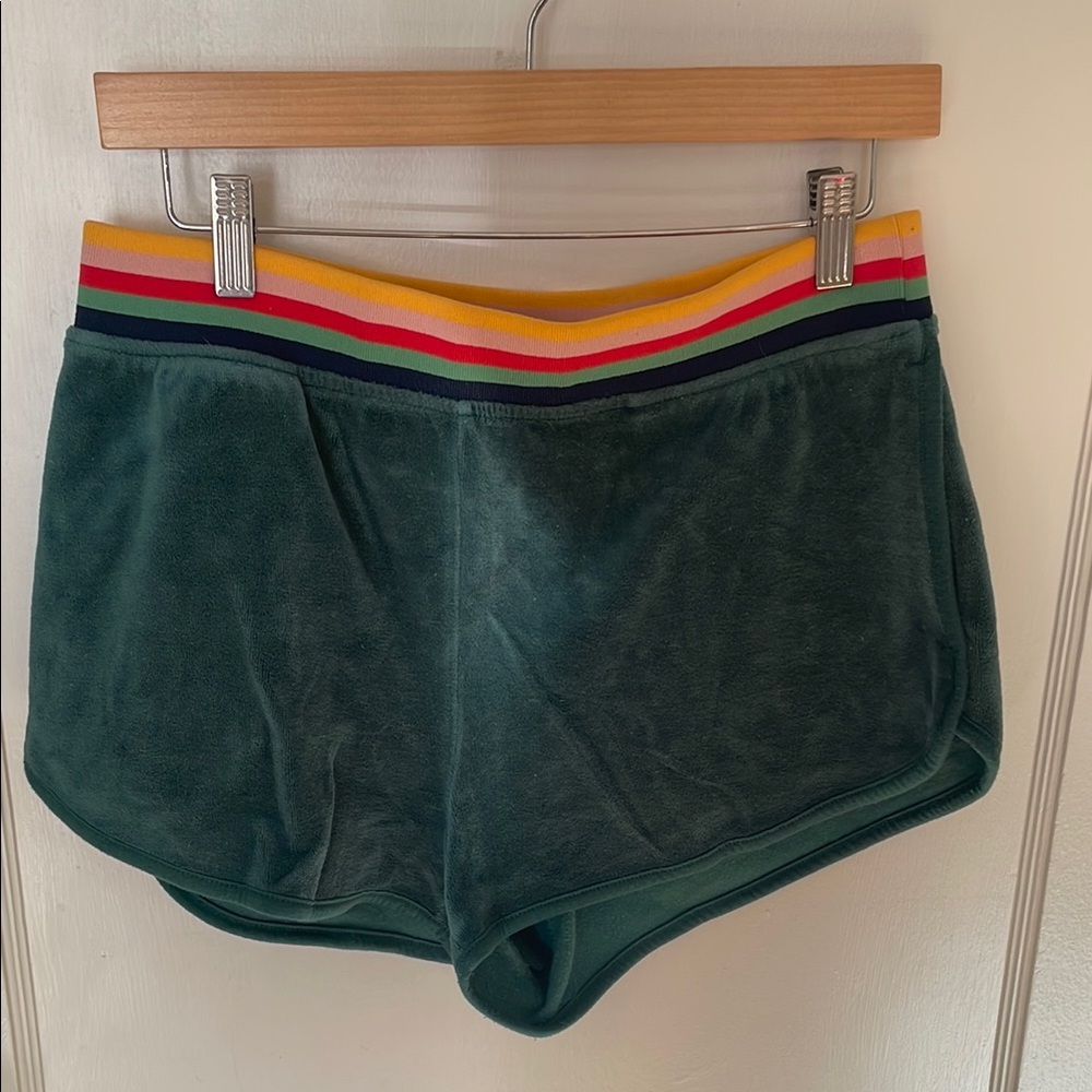 Wild Fable Green Shorts with Multicolor Waistband